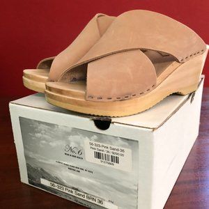 No 6 Frida clog, mid wedge, Pink Sand, size 36